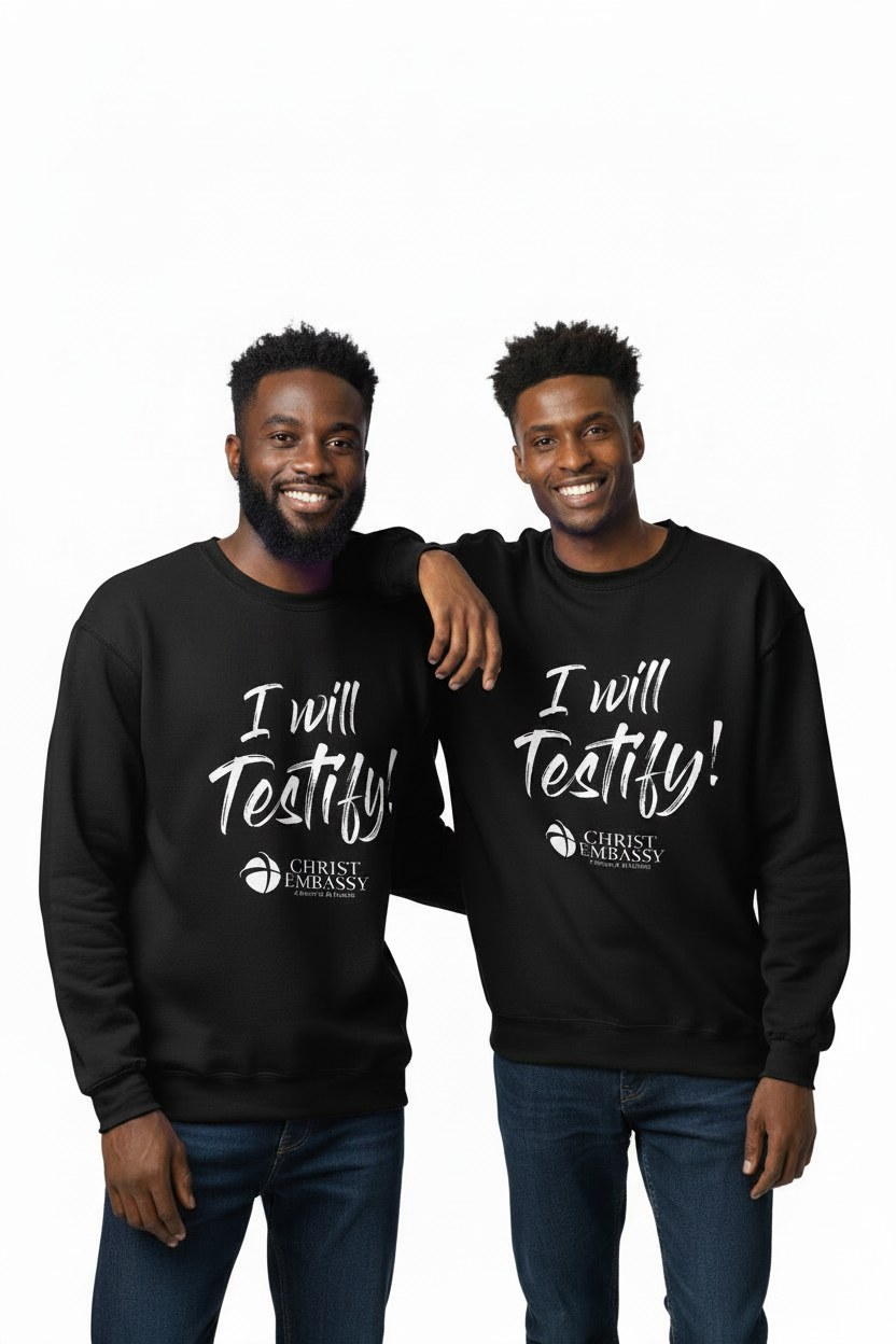 I Will Testify Black Sweatshirt (En)