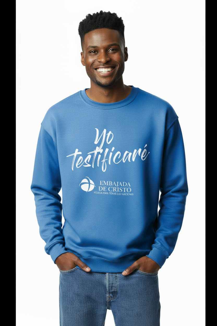 I Will Testify Blue Sweatshirt (Esp)